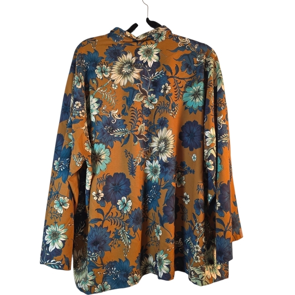 Bryn Walker Floral Oversized Blouse Artsy Lagenlook Made USA - Picture 3 of 11